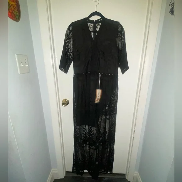 FOR MI | Women/Junior Large | Black | Lace | Boho | Casual | Portraits | NWT - Picture 2 of 16